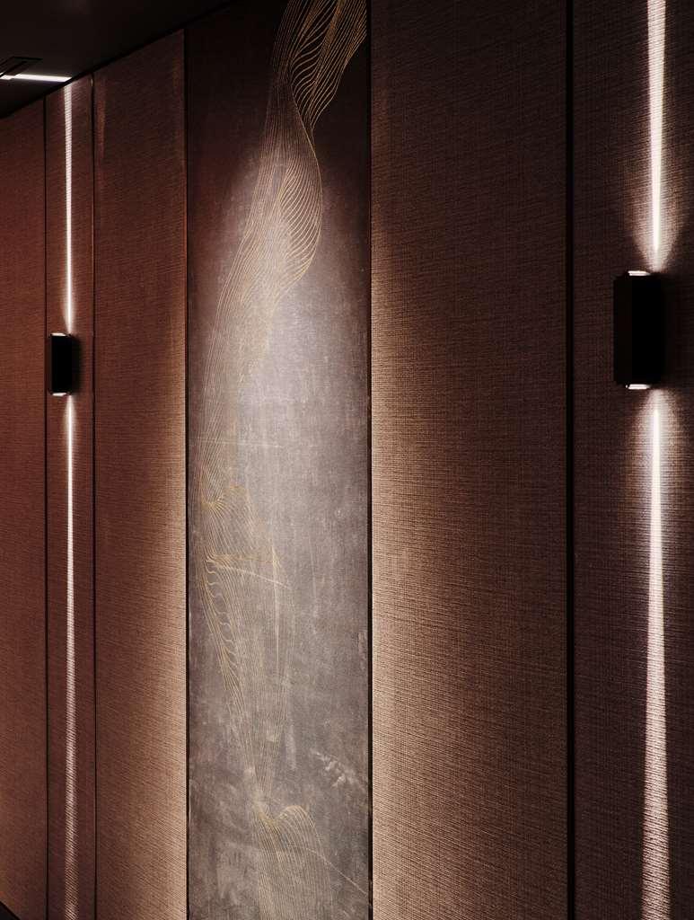 Grand Hyatt Kuwait Hotel Koeweit Kamer foto A brushed stainless steel refrigerator
